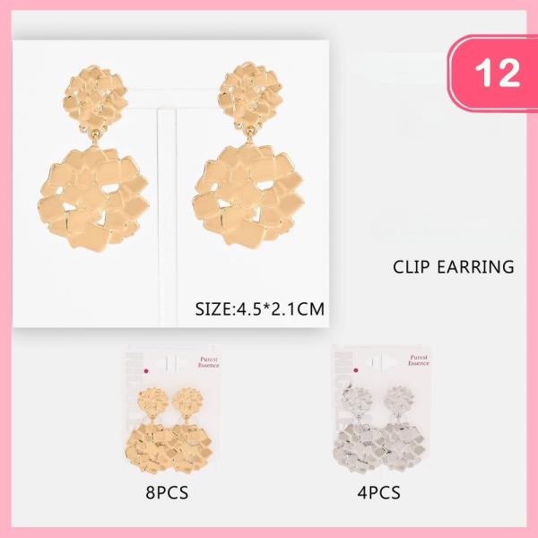 Textured Cluster Dangle Earring (12 Units)