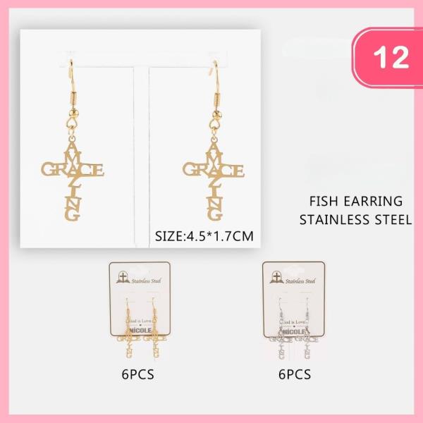 Stainless Steel Amazing Grace Earring (12 Units)