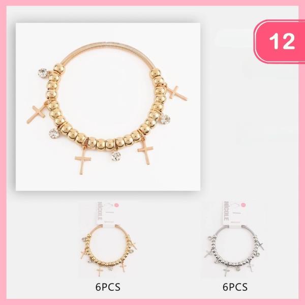 CROSS CHARM BRACELET (12 UNITS)