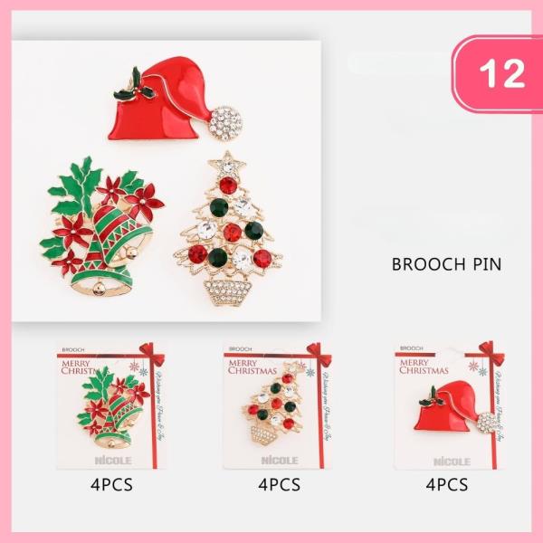 CHRISTMAS BROOCH SET (12 UNITS)