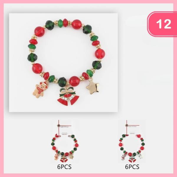 CHRISTMAS CHARM BRACELET (12 UNITS)