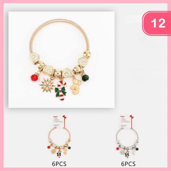 CHRISTMAS CHARM BRACELET (12 UNITS)
