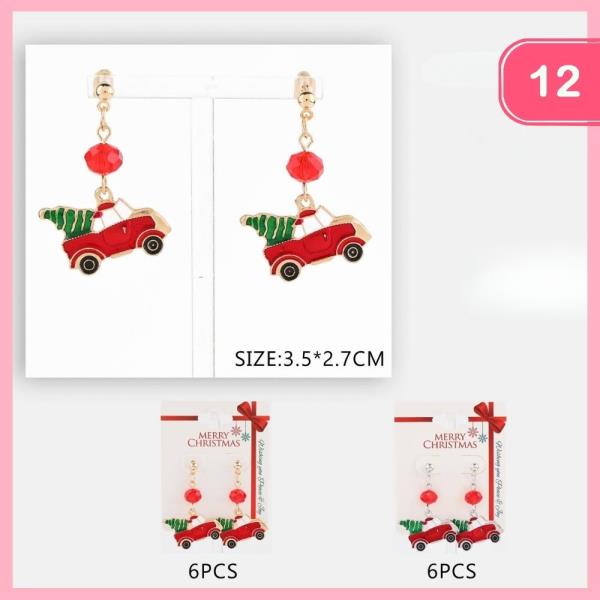 CHRISTMAS TRUCK DANGLE EARRING (12 UNITS)