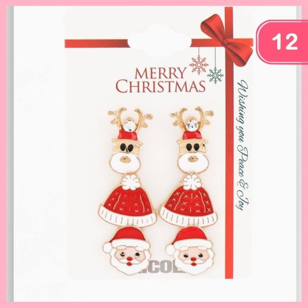 CHRISTMAS DANGLE EARRINGS (12 UNITS)
