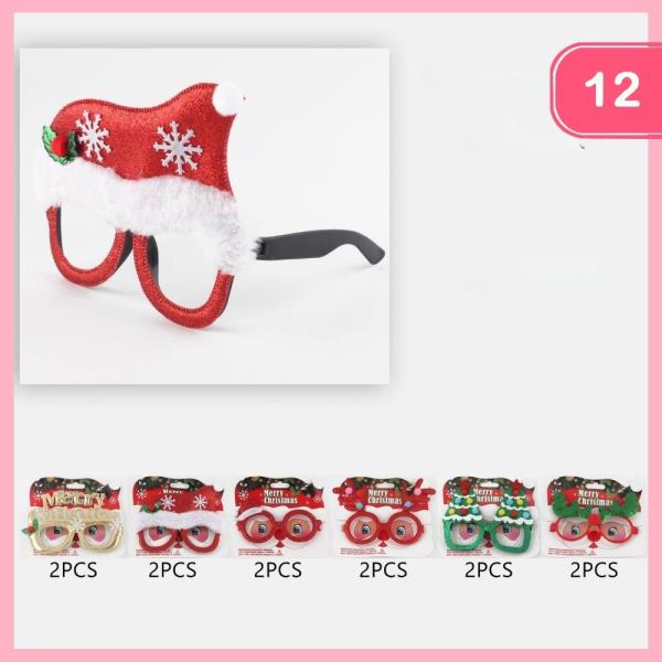 CHRISTMAS PARTY GLASSES (12 UNITS)