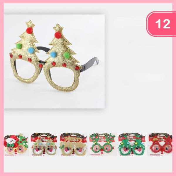 FUN CHRISTMAS GLASSES (12 UNITS)