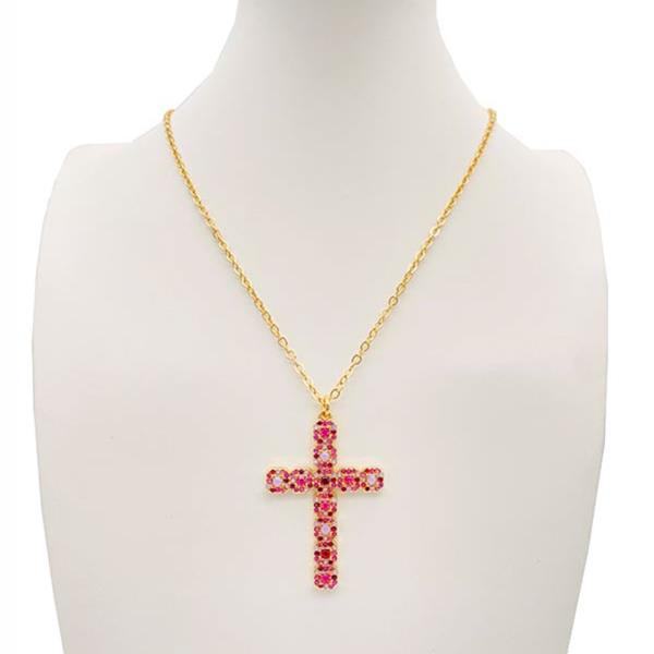 Rhinestone Cross Pendant Necklace