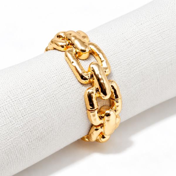 Metal Chunky Rectangle Link Bracelet