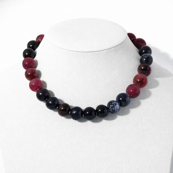 Marbled Round Bead Necklace
