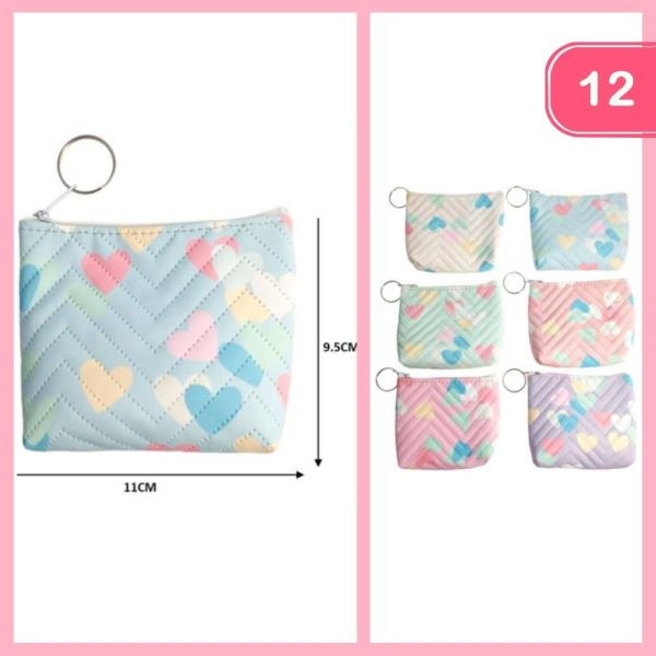 Heart Pattern Coin Pouch (12 Units)