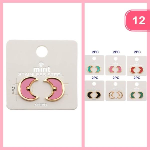 Acrylic Moon Post Earring (12 Units)