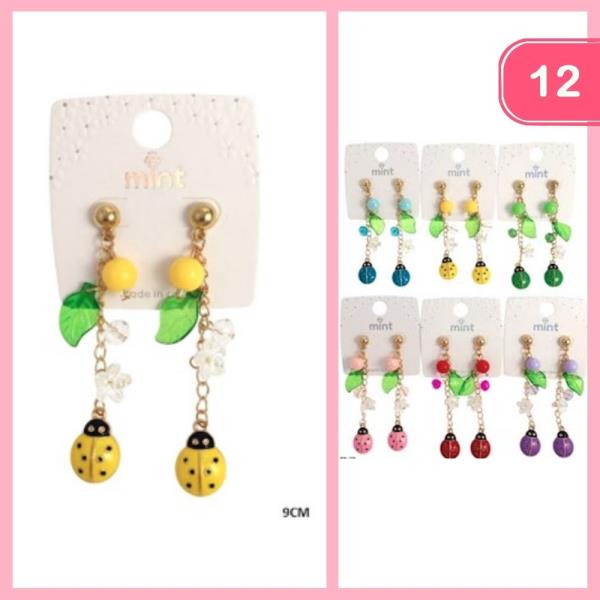 Cute Ladybug Drop Dangle Earring (12 Units)