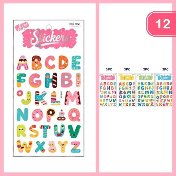 CUTE ALPHABET STICKERS (12 UNITS)