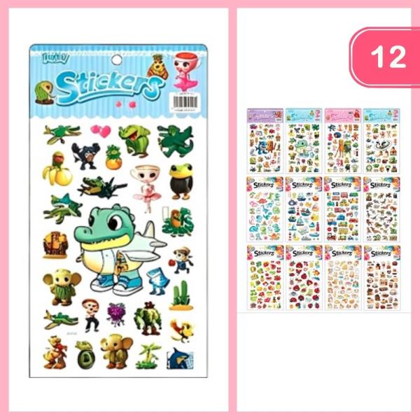 Mixed Animal Fruit Stickers (12 Units)