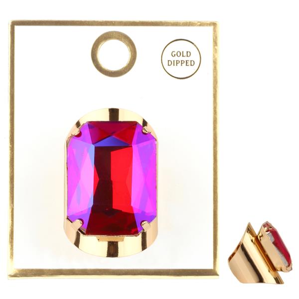 Rhinestone Square Ring
