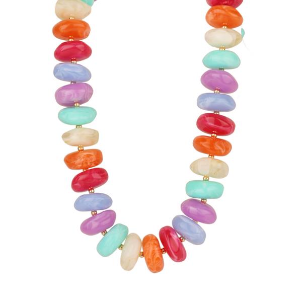Marble Rhinestone Cross Necklace