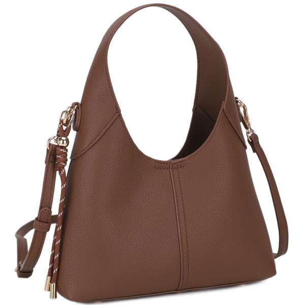 TEXTURED SHOULDER HOBO BAG W STRAP