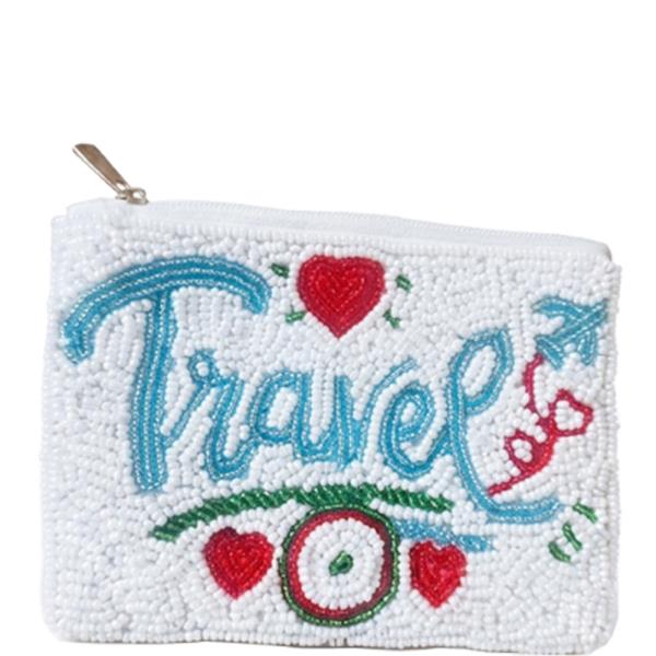 SEED BEAD LOVE TRAVEL COIN PURSE BAG