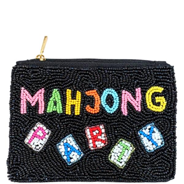 SEED BEAD MAHJONG PARTY COIN PURSE BAG