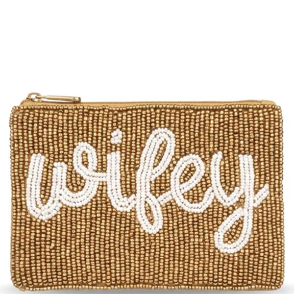 SEED BEAD WIFEY COIN PURSE BAG