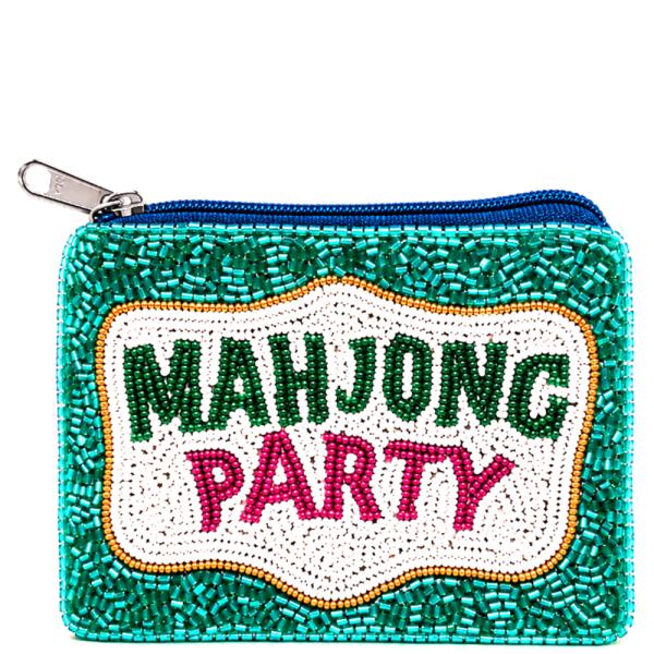 SEED BEAD MAHJONG PARTY COIN PURSE BAG