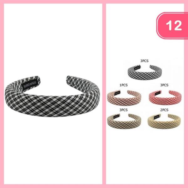 Plaid Headband (12 Units)