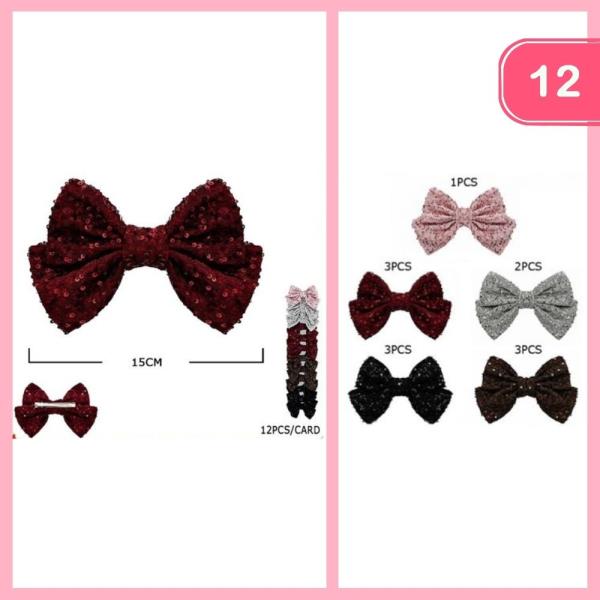 Sequins Hair Bow (12 Units)