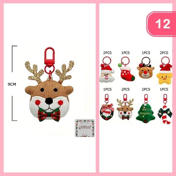 CHRISTMAS PLUSH KEYCHAIN (12 UNITS)