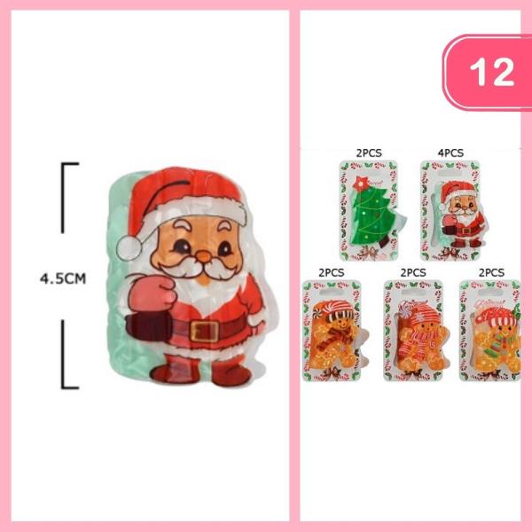 CUTE CHRISTMAS ACRYLIC HAIR CLAW CLIP (12 UNITS)