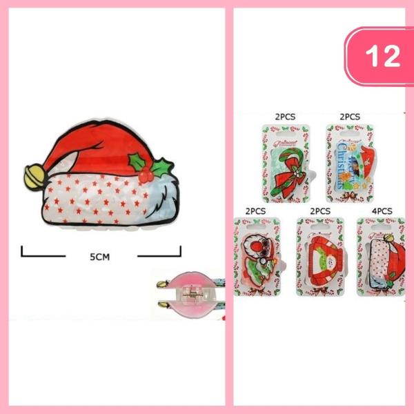 CHRISTMAS HAIR CLAW CLIPS (12 UNITS)