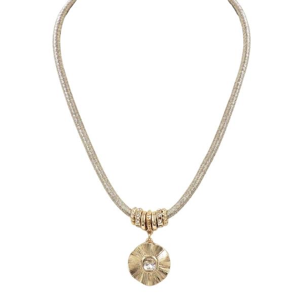 GLITTER CORD SUNBURST PDT NECKLACE
