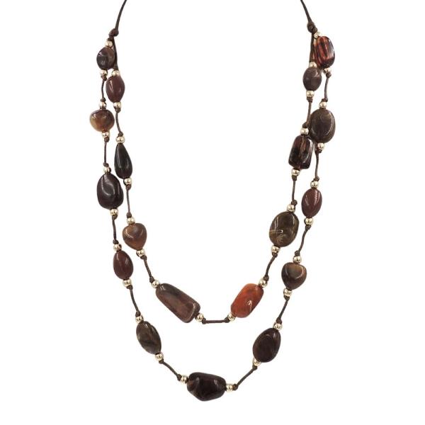 Two Strand Layered Beaded Necklace