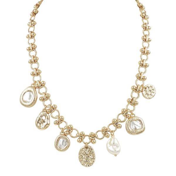 ORGANIC PEARL CHARM CHAIN NECKLACE