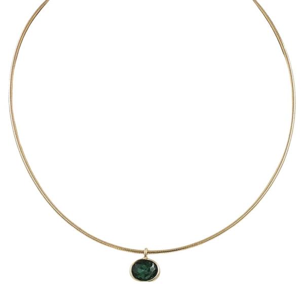 OVAL STONE PDT WIRE NECKLACE