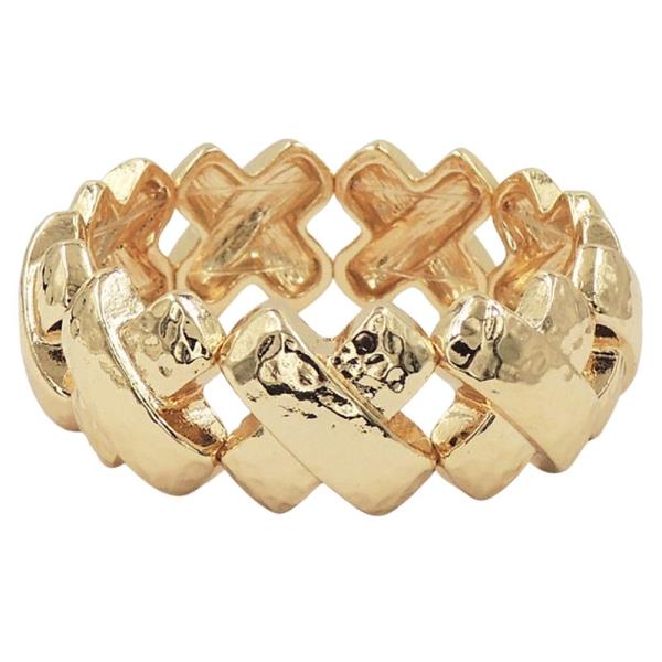 Hammered Crisscross Stretch Bracelet