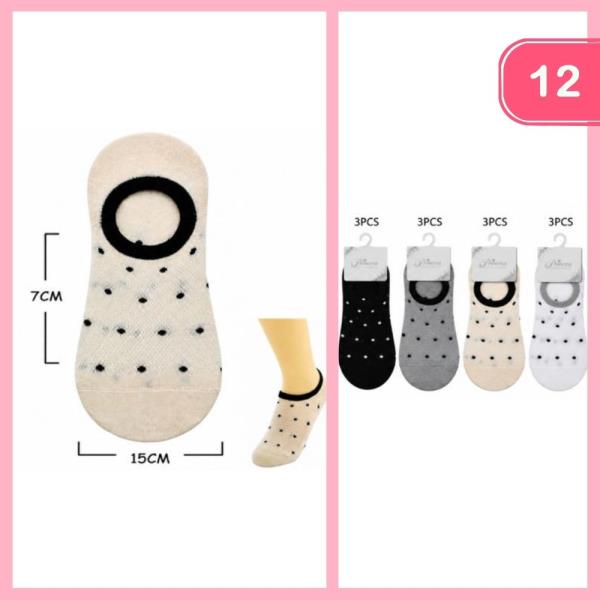 Polka Dot Ankle Socks (12 Units)
