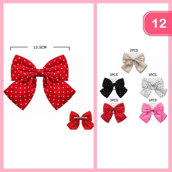 Polka Dot Hair Bow (12 Units)