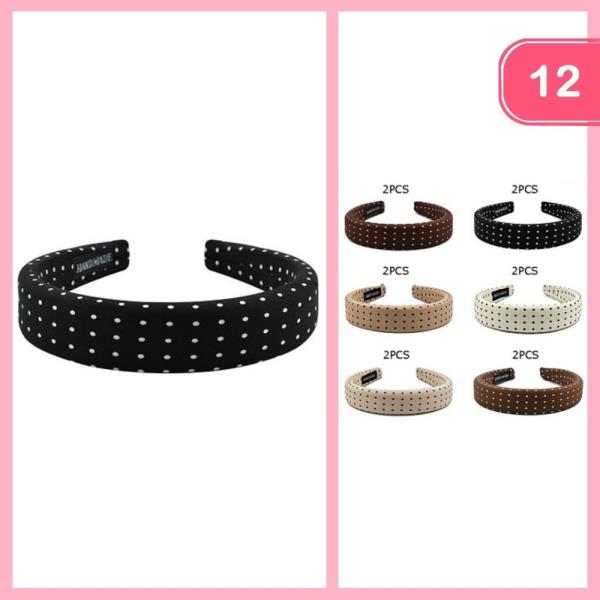POLKA DOT CHUNKY HEADBAND (12 UNITS)