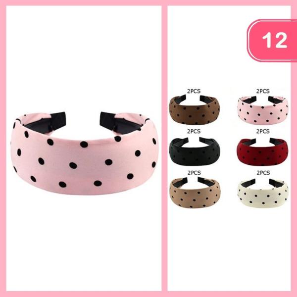 POLKA DOT CHUNKY HEADBAND (12 UNITS)