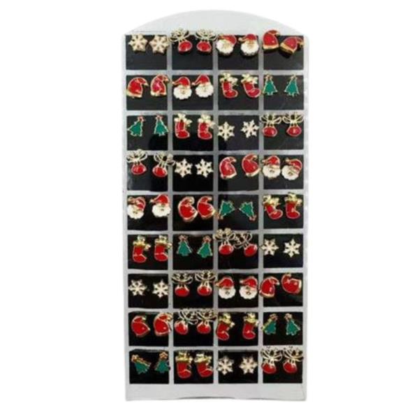 Christmas Earrings with Santa Hats and Snowflakes (36 UNITS)