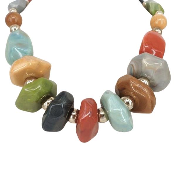 Chunky Irregular Nugget Beaded Necklace