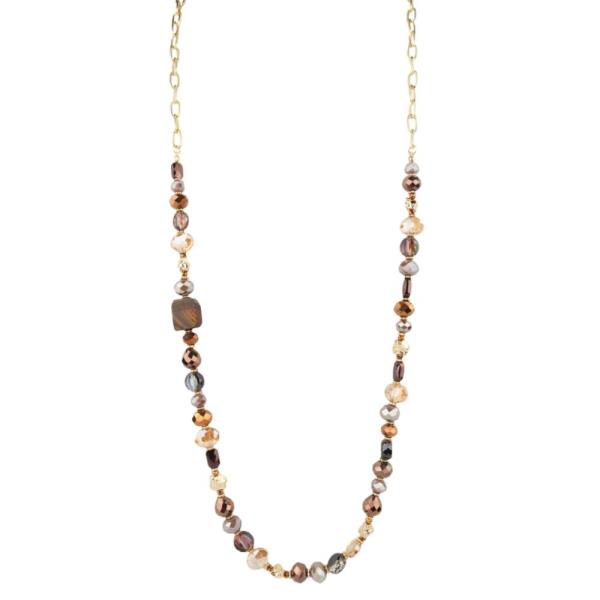 Beaded Chain Necklace With Large Central Bead