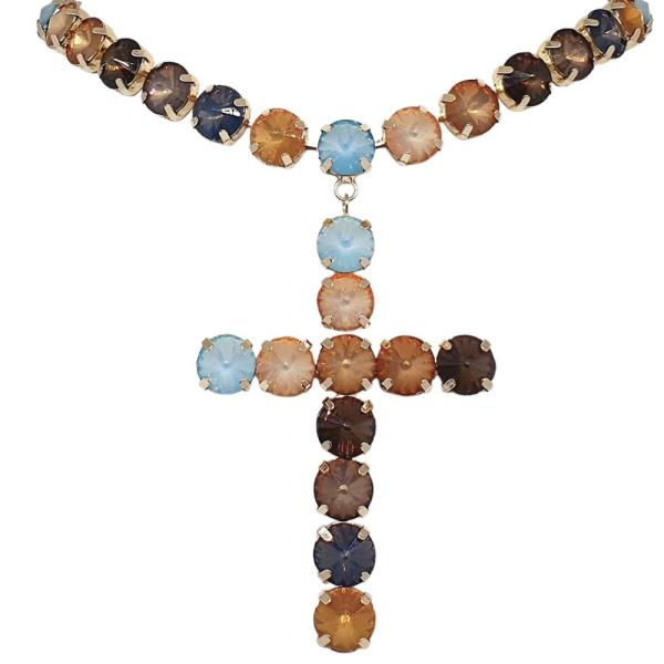 Rhinestone Cross Pendant Necklace