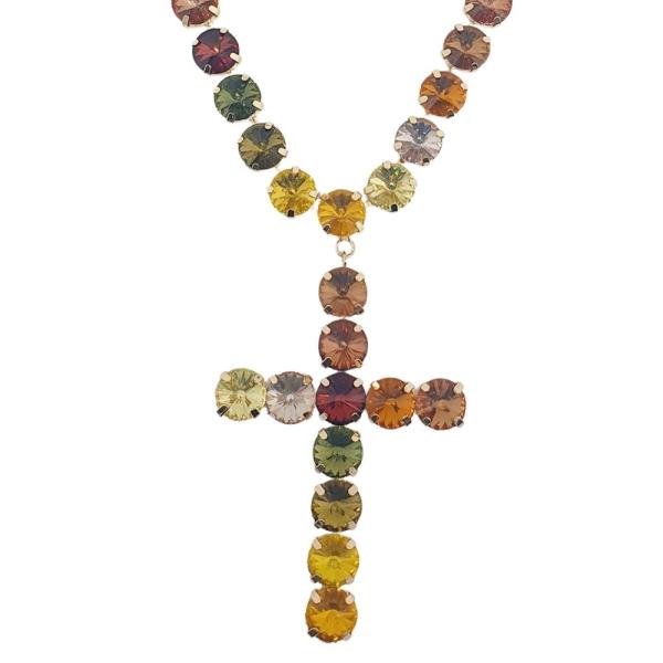 Rhinestone Cross Pendant Necklace
