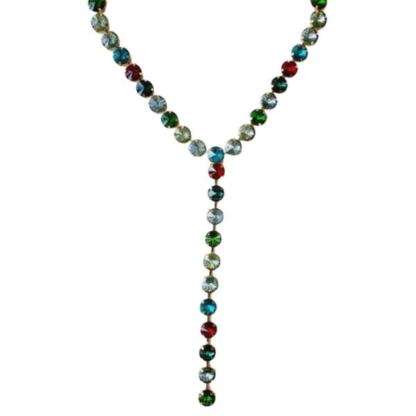 Rhinestone Lariat Drop Necklace