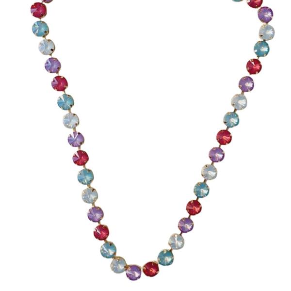 Round Stone Chain LONG Necklace