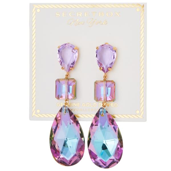 AMETHYST TEARDROP SWAROVSKI DROP EARRING