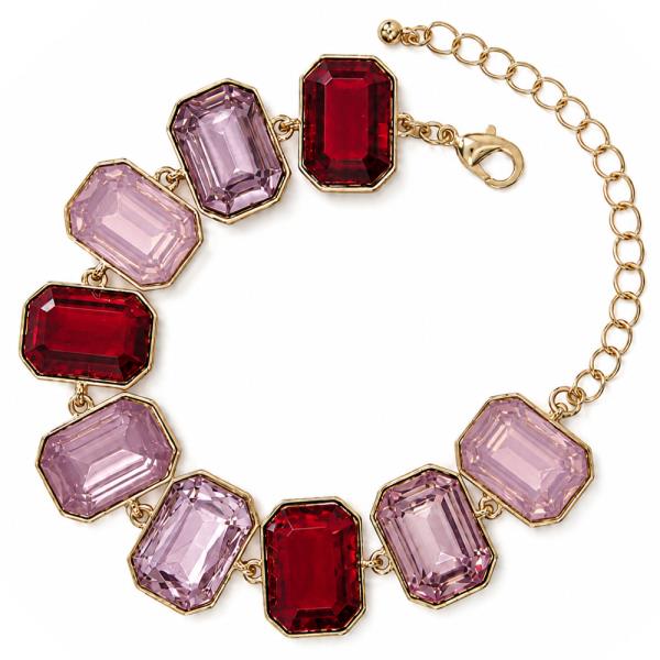 Emerald Cut Stone Link Bracelet