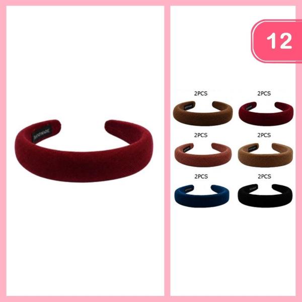 Padded Velvet Headband (12 Units)