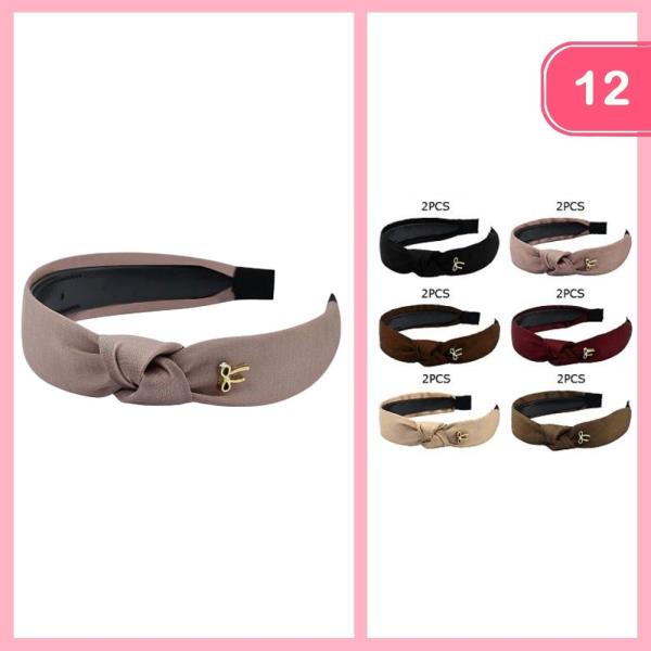 Little Knotted Top Bow Accent Headband (12 Units)